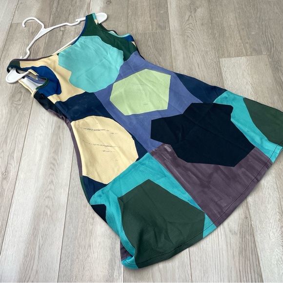 Miaou Printed Dress paloma elsesser ginger mini Blue abstraction small going out - Picture 5 of 7